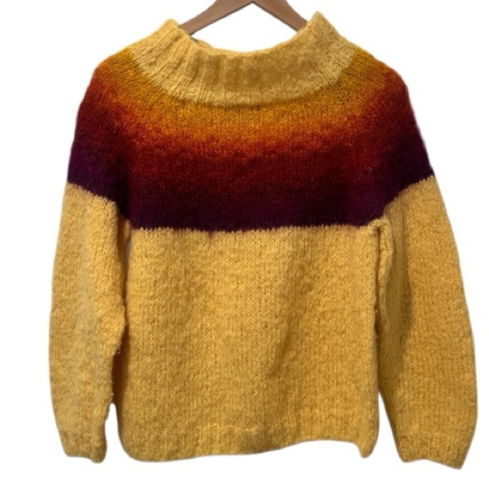 Rose Carmine Colorful Wool Sweater sz Small